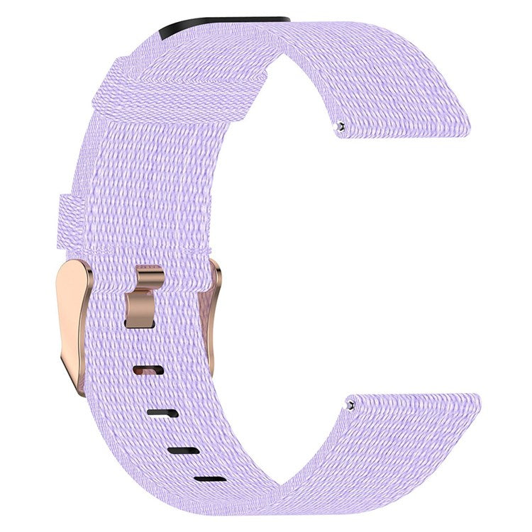 For Haylou Solar LS01 / ID205 / Willful SW021 Nylon Smart Watch Band 19mm Sport Woven Canvas Strap - Light Purple