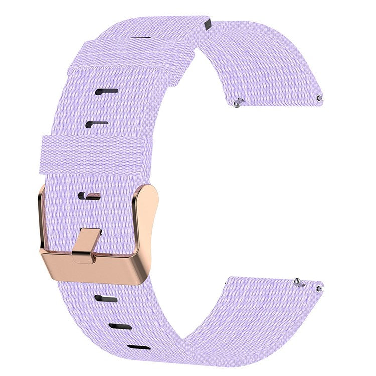 For Haylou Solar LS01 / ID205 / Willful SW021 Nylon Smart Watch Band 19mm Sport Woven Canvas Strap - Light Purple