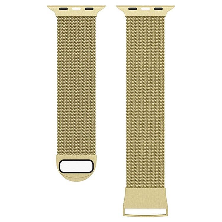 For Apple Watch Series 10 42mm / 9 8 7 41mm / 6 5 4 SE SE (2022) SE (2023) 40mm / 3 2 1 38mm Dual Magnetic Clasp Milanese Metal Strap Replacement Watch Band - Gold