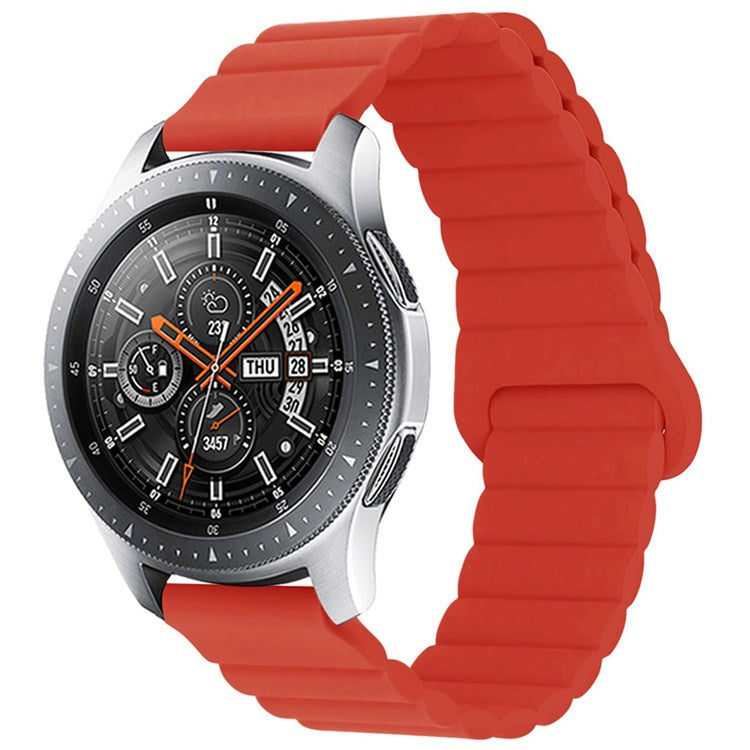 For Haylou RT / RT2 / GST / GS / RS3 / Huawei Watch 3 / Xiaomi Watch S1 / S1 Active, Magnetic Watch Band 22mm Universal Silicone Wrist Strap - Red