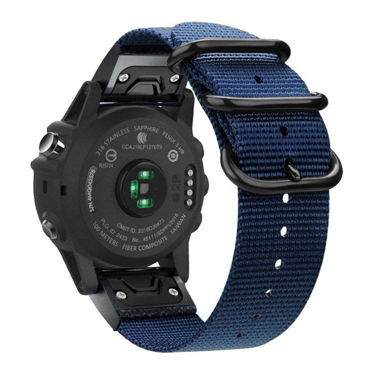 For Garmin Fenix 7X / 6X Pro / Tactix7 Adjustable Wrist Band 26mm Nylon Watch Strap Replacement Watchband - Blue