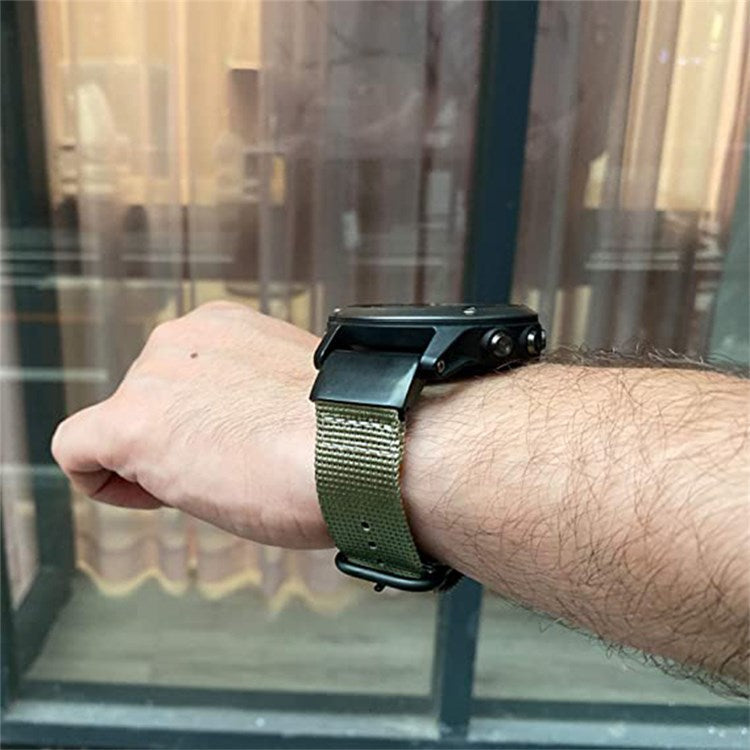 For Garmin Fenix 7X / 6X Pro / Tactix7 Adjustable Wrist Band 26mm Nylon Watch Strap Replacement Watchband - Blue