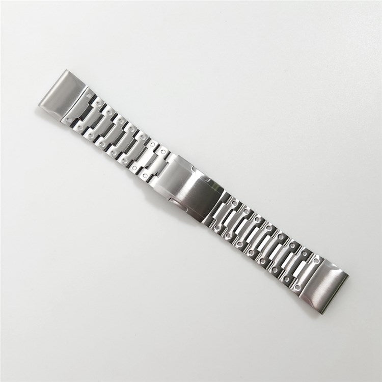 For Garmin Epix Gen2 / Fenix 7 / Descent G1 / Instinct 2 Watch Strap Stainless Steel Watch Band 22mm Replacement Strap with Folding Clasp - Silver