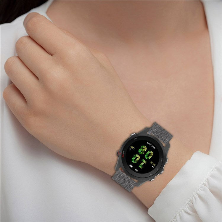 For Garmin Venu Sq / Venu 2 Plus / Huawei Watch GT 2 42mm / GT 3 Pro 43mm Universal Watch Strap 20mm Nylon Watch Band Replacement Watchband with Buckle - Red Stripe