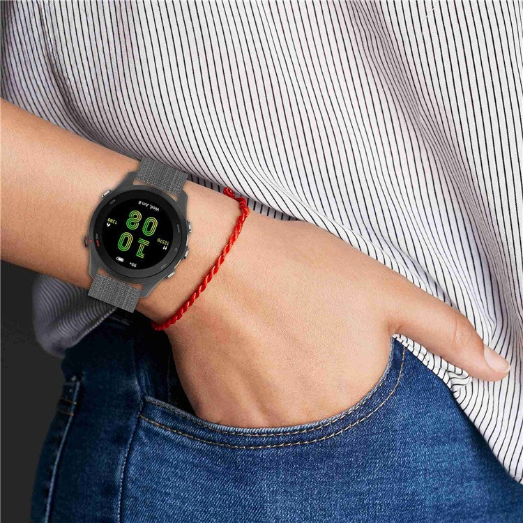 For Garmin Venu Sq / Venu 2 Plus / Huawei Watch GT 2 42mm / GT 3 Pro 43mm Universal Watch Strap 20mm Nylon Watch Band Replacement Watchband with Buckle - Red Stripe