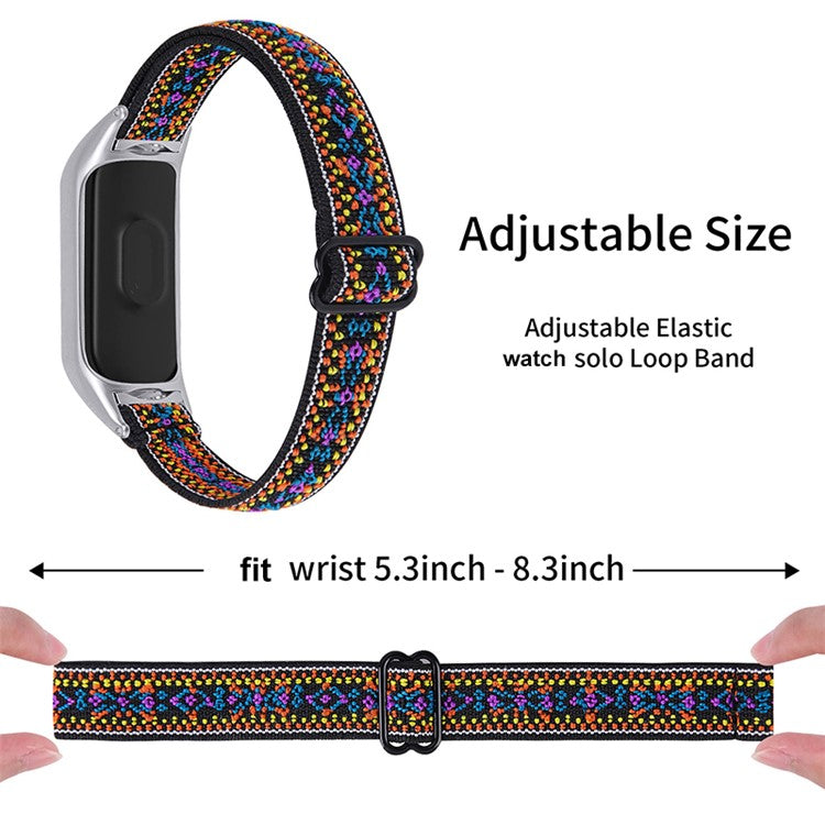 For Xiaomi Mi Band 5 / 6 Elastic Watch Band Nylon Braided Adjustable Wrist Strap Replacement - Style 5