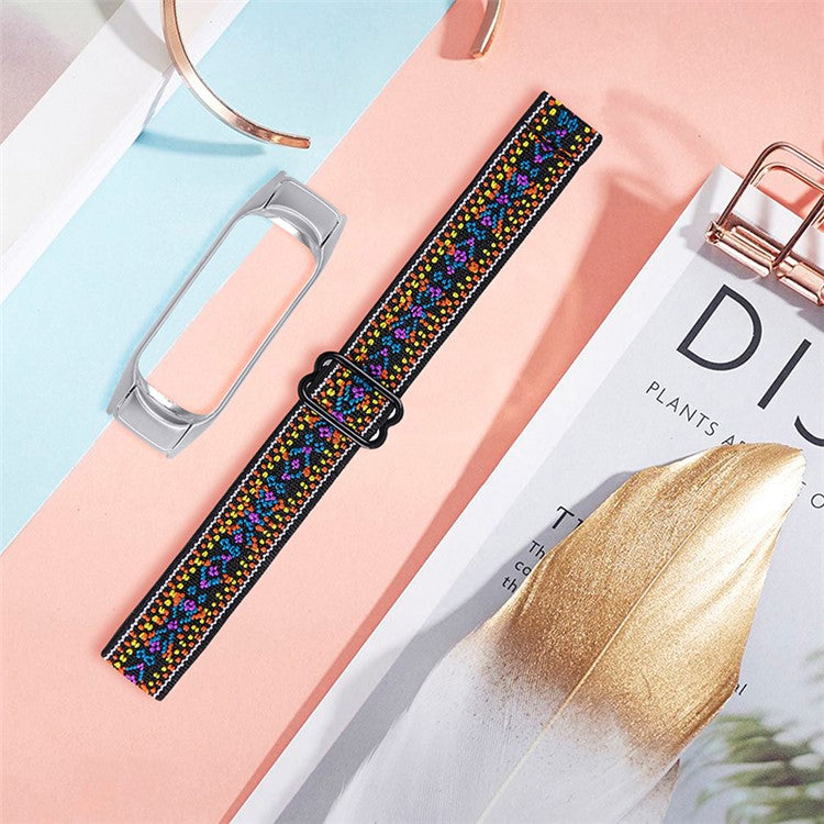 For Xiaomi Mi Band 5 / 6 Elastic Watch Band Nylon Braided Adjustable Wrist Strap Replacement - Style 5