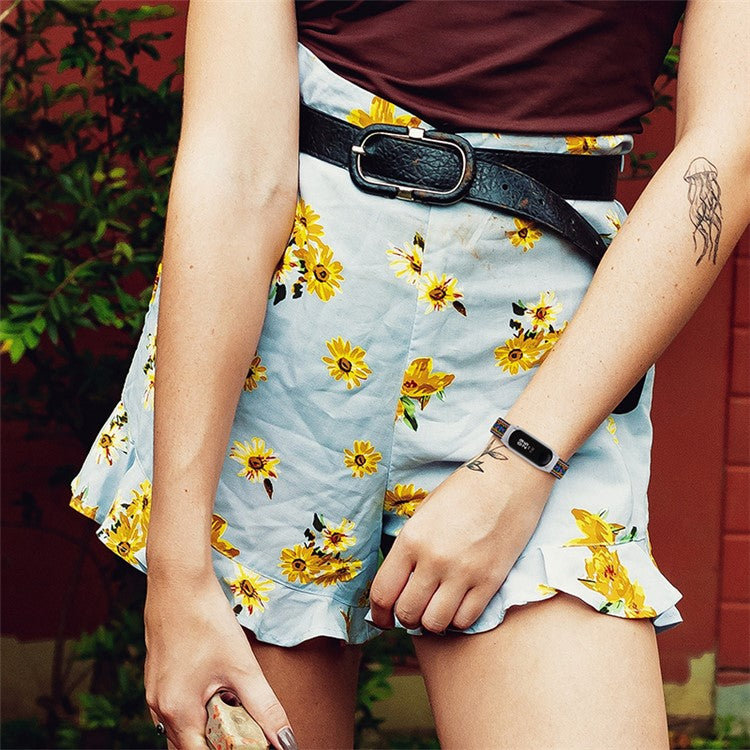 For Xiaomi Mi Band 5 / 6 Elastic Watch Band Nylon Braided Adjustable Wrist Strap Replacement - Style 5