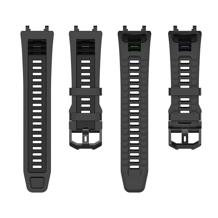 For Huami Amazfit T-Rex 2 Strap Replacement Universal 22mm Silicone Watch Band - Black