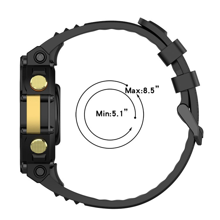 For Huami Amazfit T-Rex 2 Strap Replacement Universal 22mm Silicone Watch Band - Black