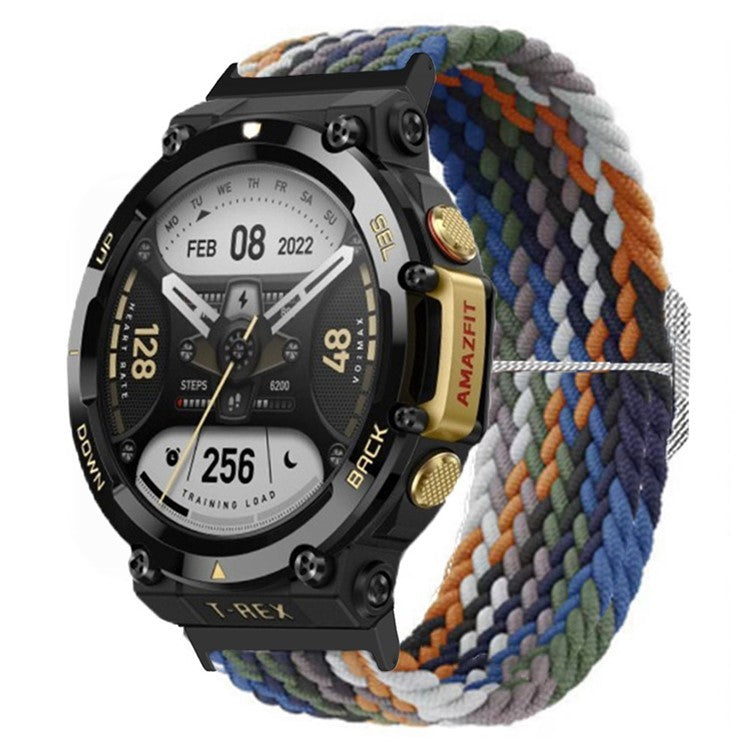 Watch Strap for Huami Amazfit T-Rex 2, Nylon Braided Adjustable Loop Wrist Band Replacement - Camouflage