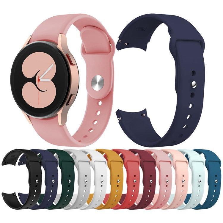 For Samsung Galaxy Watch6 40mm 44mm / Watch6 Classic 43mm 47mm / Watch 5 40mm 44mm / 5 Pro 45mm / Watch4 40mm 44mm Quick Release Watch Band Silicone Watch Strap 20mm Watchband - Midnight Blue