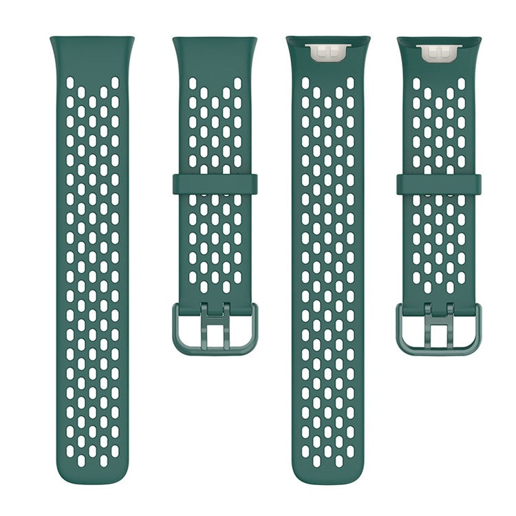 For Xiaomi Mi Band 7 Pro Soft Silicone Watch Strap Wear-resistant Breathable Replacement Band - Midnight Green