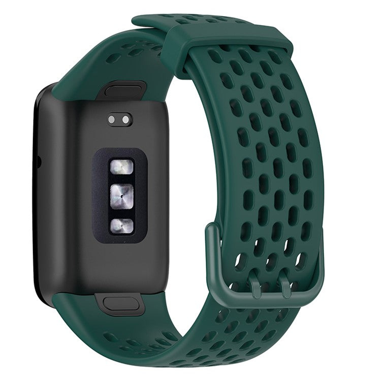 For Xiaomi Mi Band 7 Pro Soft Silicone Watch Strap Wear-resistant Breathable Replacement Band - Midnight Green