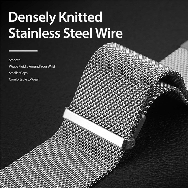 DUX DUCIS 22mm Magnetic Watch Band for Samsung Galaxy Watch3 45mm / Huawei Watch GT 3 46mm / GT 3 Pro 46mm Stainless Steel Alloy Milanese Watch Strap - Silver