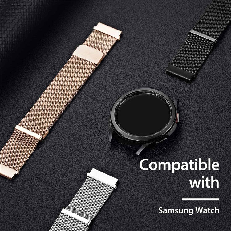 DUX DUCIS 22mm Magnetic Watch Band for Samsung Galaxy Watch3 45mm / Huawei Watch GT 3 46mm / GT 3 Pro 46mm Stainless Steel Alloy Milanese Watch Strap - Silver