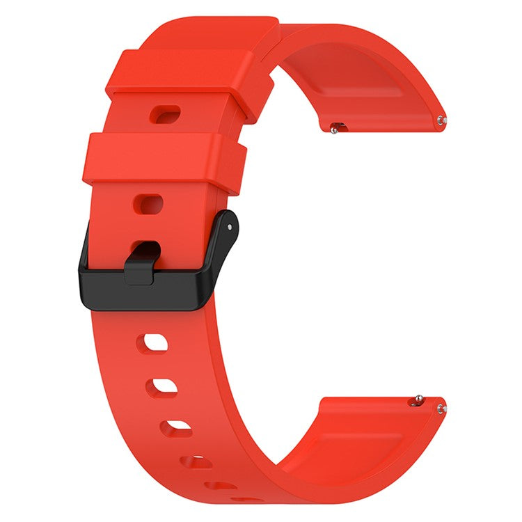 For Huami Amazfit Bip 3 / Bip S Smart Watch Replacement Strap Adjustable Silicone Wrist Band with Black Steel Buckle - Red