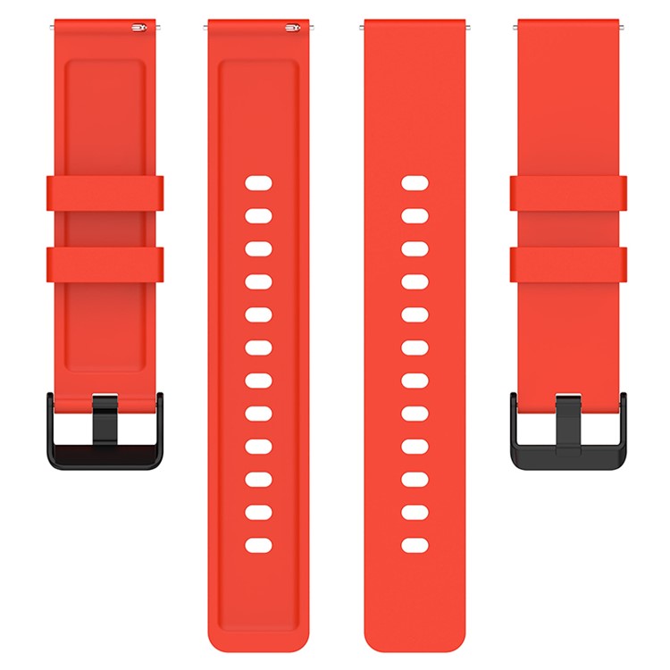 For Huami Amazfit Bip 3 / Bip S Smart Watch Replacement Strap Adjustable Silicone Wrist Band with Black Steel Buckle - Red