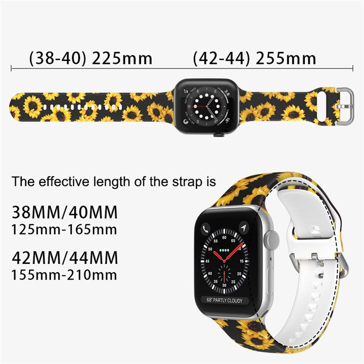 For Apple Watch Series 10 46mm / Ultra 2 Ultra 49mm / Series 9 8 7 45mm / SE (2023) SE (2022) SE 6 5 4 44mm / 3 2 1 42mm Silicone Pattern Printed Watch Strap Wristband with Buckle - Feet Print