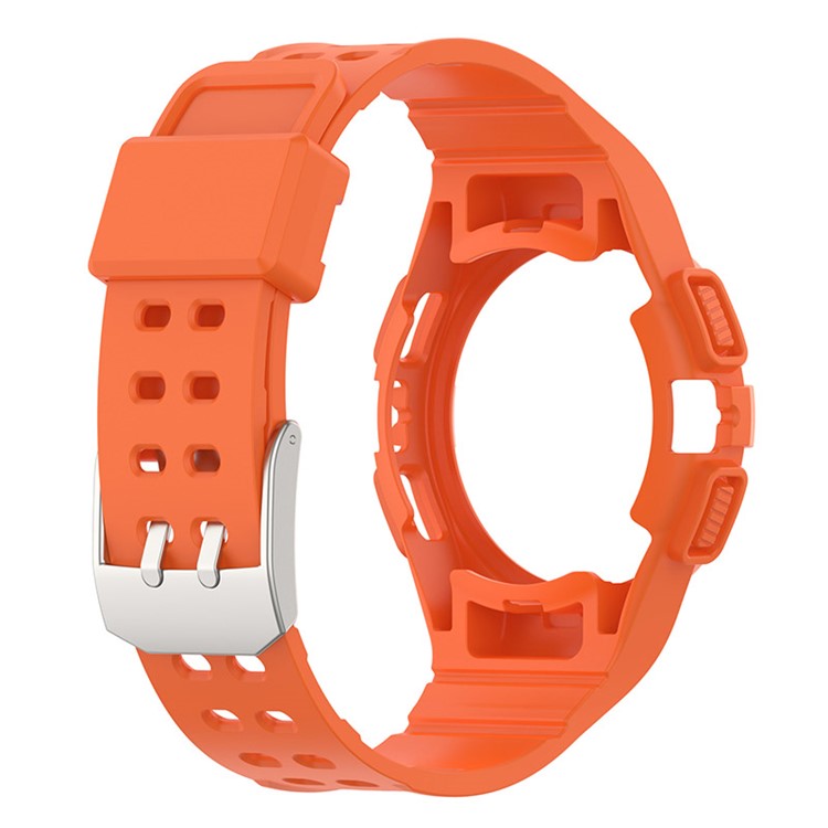 For Samsung Galaxy Watch4 40mm One-piece Soft TPU Smart Watch Replacement Wrist Strap with Watch Case - Orange