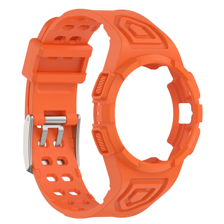 For Samsung Galaxy Watch4 40mm One-piece Soft TPU Smart Watch Replacement Wrist Strap with Watch Case - Orange