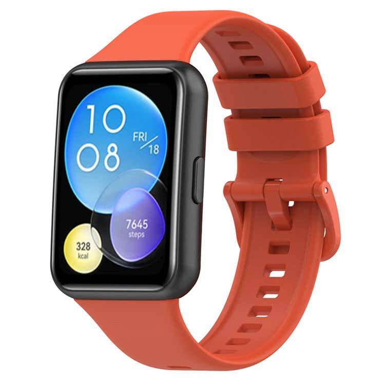 For Huawei Watch Fit 2 Strap Waterproof Silicone Watch Band - Orange