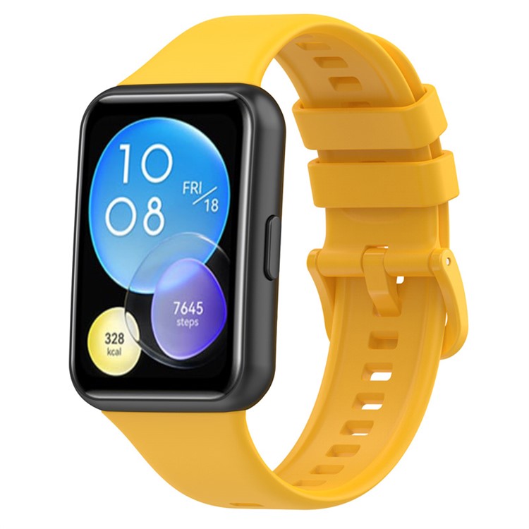 For Huawei Watch Fit 2 Strap Waterproof Silicone Watch Band - Yellow