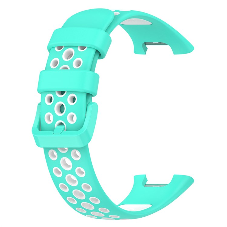 For Xiaomi Mi Band 7 Pro Dual Color Watch Strap Adjustable Silicone Watchband Replacement - Cyan / White