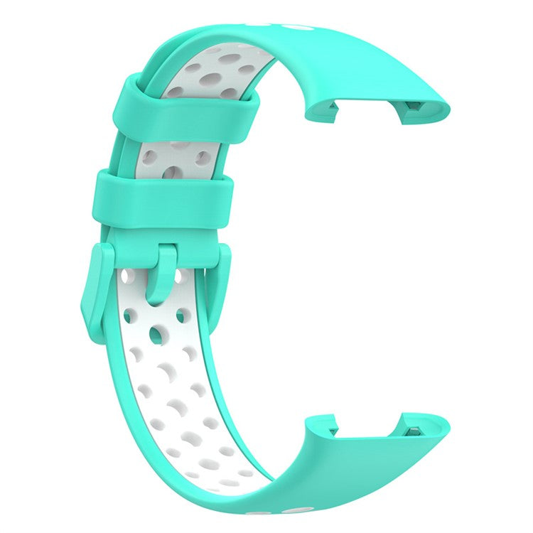 For Xiaomi Mi Band 7 Pro Dual Color Watch Strap Adjustable Silicone Watchband Replacement - Cyan / White