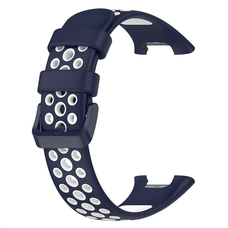 For Xiaomi Mi Band 7 Pro Dual Color Watch Strap Adjustable Silicone Watchband Replacement - Midnight Blue / White