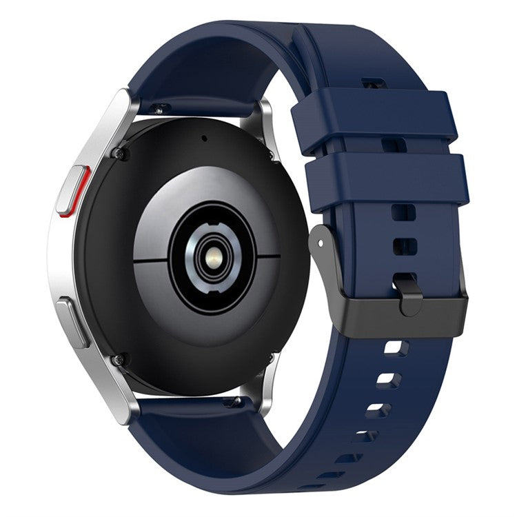 For Samsung Galaxy Watch6 40mm 44mm / Watch6 Classic 43mm 47mm / Watch 5 40mm 44mm / 5 Pro 45mm 20mm Silicone Strap Wristband - Navy Blue