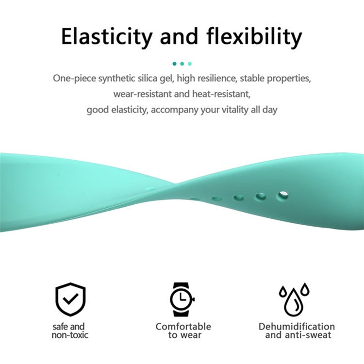 For Apple Watch Series 10 42mm / 9 8 7 41mm / 6 5 4 SE SE (2022) SE (2023) 40mm / 3 2 1 38mm Watch Band Replacement Soft Silicone Sport Strap with Double Buttons Buckle, Size S / M - Purple