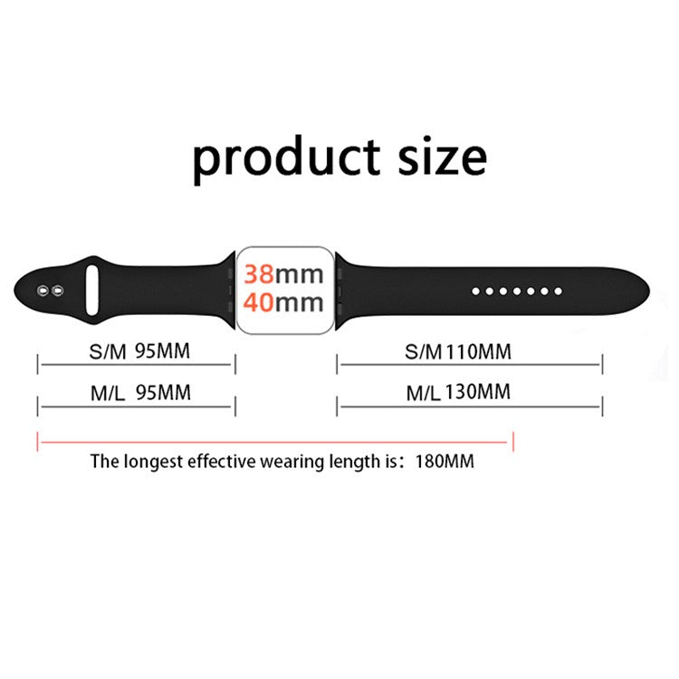 For Apple Watch Series 10 42mm / 9 8 7 41mm / 6 5 4 SE SE (2022) SE (2023) 40mm / 3 2 1 38mm Watch Band Replacement Soft Silicone Sport Strap with Double Buttons Buckle, Size S / M - Purple