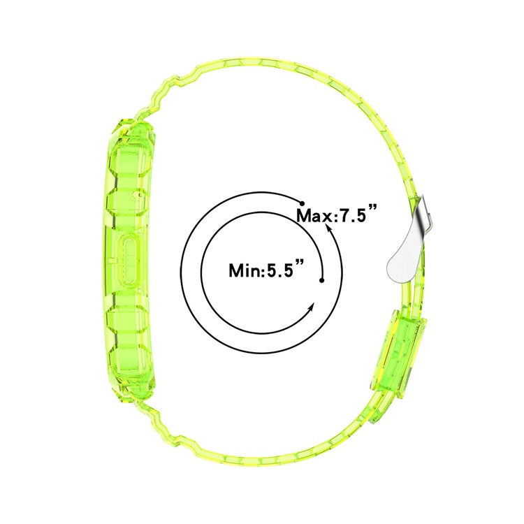 For Xiaomi Mi Band 7 Pro Solid Color Silicone Smart Watch Band with Integrated Watch Case Clear Replacement Wrist Strap - Transparent Orange