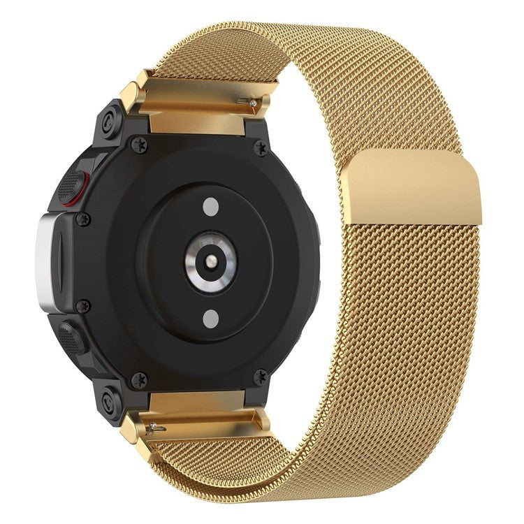 For Huami Amazfit T-Rex 2 Milanese Magnetic Wrist Strap Stainless Steel Mesh Watch Band Strap - Gold