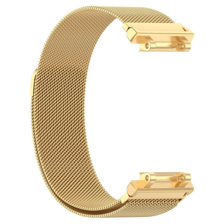 For Huami Amazfit T-Rex 2 Milanese Magnetic Wrist Strap Stainless Steel Mesh Watch Band Strap - Gold