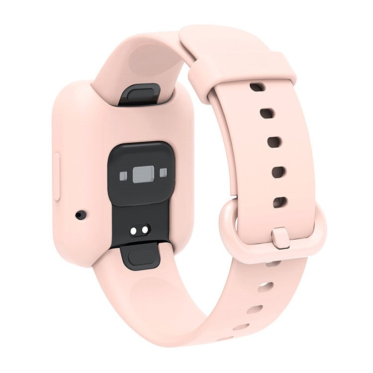 For Xiaomi Redmi Watch Replacement Strap 2-in-1 Watch Band+Watch Case Silicone Watch Band with Buckle - Pink / Pink