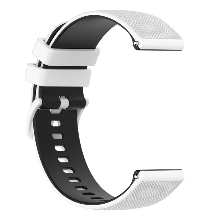 For Garmin Venu2 Plus / Vivoactive 3 / Vivomove Sport Silicone Watch Band Replacement Watch Strap 20mm - White / Black