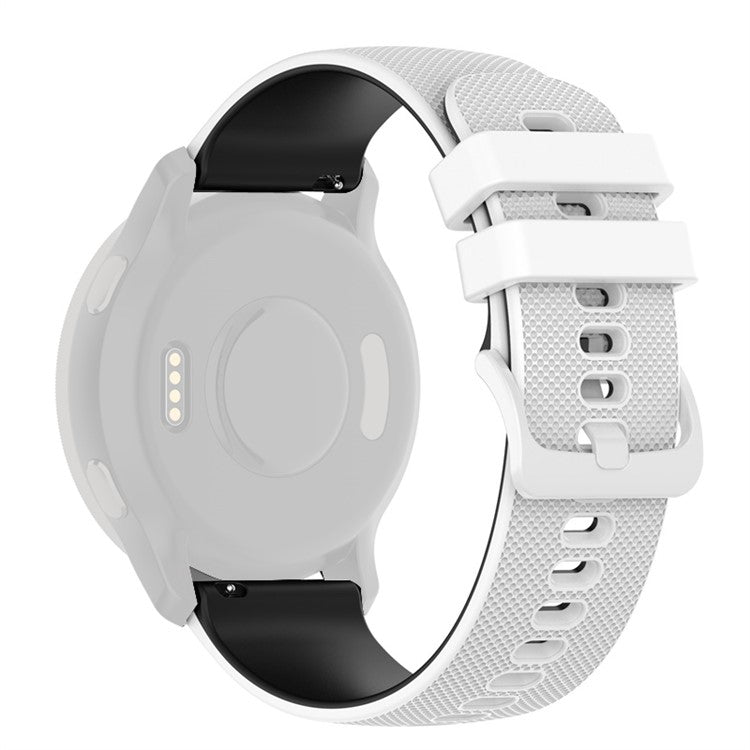 For Garmin Venu2 Plus / Vivoactive 3 / Vivomove Sport Silicone Watch Band Replacement Watch Strap 20mm - White / Black