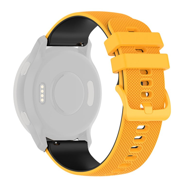For Garmin Venu2 Plus / Vivoactive 3 / Vivomove Sport Silicone Watch Band Replacement Watch Strap 20mm - Yellow / Black
