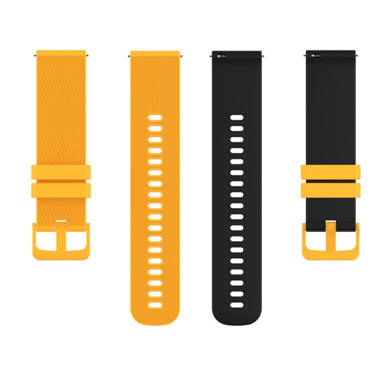 For Garmin Venu2 Plus / Vivoactive 3 / Vivomove Sport Silicone Watch Band Replacement Watch Strap 20mm - Yellow / Black