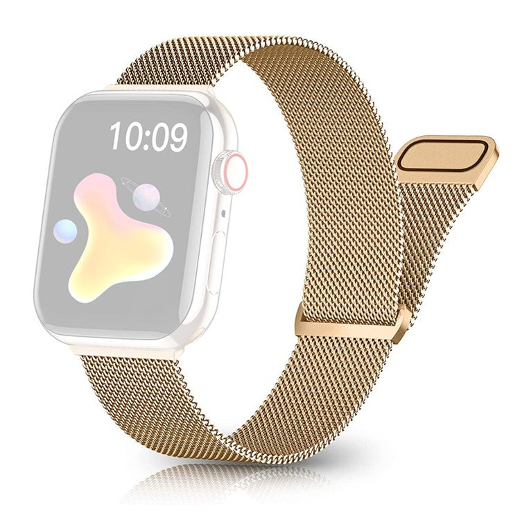 For Apple Watch Series 10 42mm / 9 8 7 41mm / 6 5 4 SE SE (2022) SE (2023) 40mm / 3 2 1 38mm Magnetic Milanese Loop Watch Band Stainless Steel Mesh Strap Replacement - Rose Gold