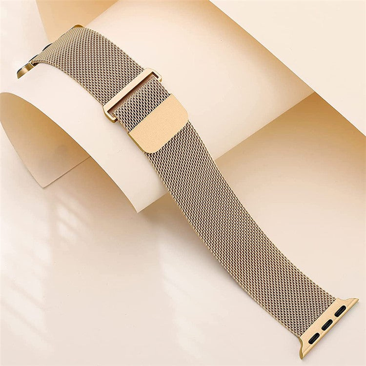 For Apple Watch Series 10 42mm / 9 8 7 41mm / 6 5 4 SE SE (2022) SE (2023) 40mm / 3 2 1 38mm Magnetic Milanese Loop Watch Band Stainless Steel Mesh Strap Replacement - Rose Gold