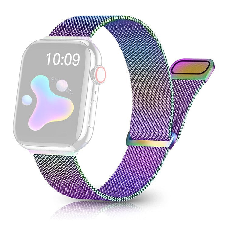 For Apple Watch Series 10 42mm / 9 8 7 41mm / 6 5 4 SE SE (2022) SE (2023) 40mm / 3 2 1 38mm Magnetic Milanese Loop Watch Band Stainless Steel Mesh Strap Replacement - Multi-Color