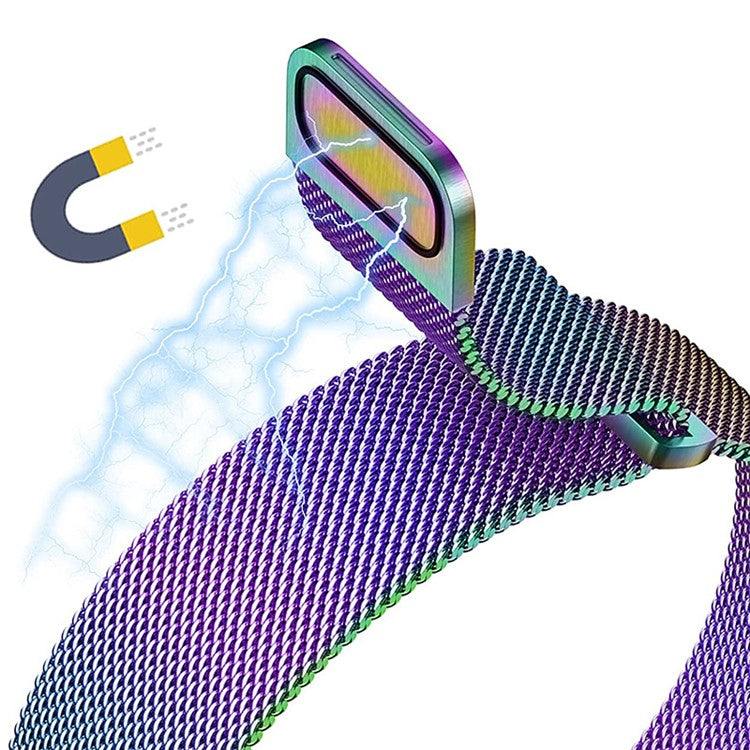 For Apple Watch Series 10 42mm / 9 8 7 41mm / 6 5 4 SE SE (2022) SE (2023) 40mm / 3 2 1 38mm Magnetic Milanese Loop Watch Band Stainless Steel Mesh Strap Replacement - Multi-Color