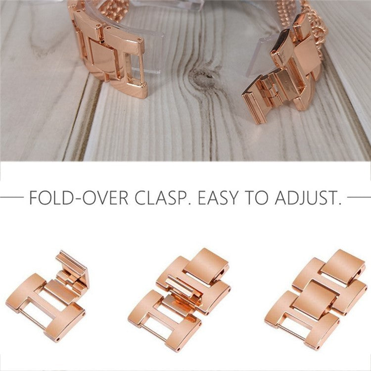 For Apple Watch Series 10 46mm / Ultra 2 Ultra 49mm / 9 8 7 45mm / SE (2023) SE (2022) SE 6 5 4 44mm / 3 2 1 42mm Multiple Chains Stainless Steel Watch Band Replacement Hollow-Out Wrist Strap - Gold