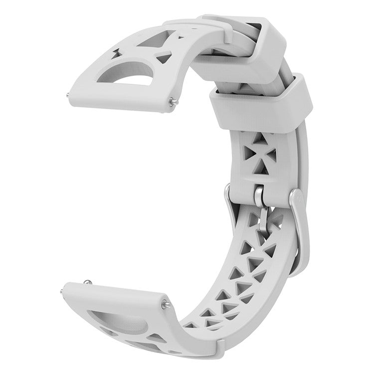 For Samsung Galaxy Watch 5 Pro 45mm / Watch4 Classic 42mm 46mm Breathable Silicone 20mm Tower Design Smart Watch Strap Replacement - Grey