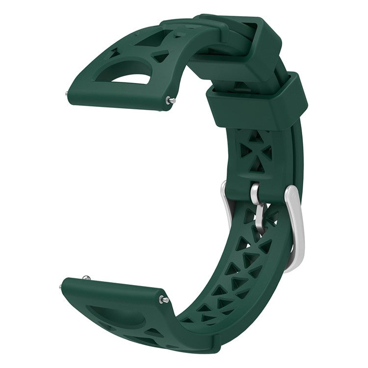 For Samsung Galaxy Watch 5 Pro 45mm / Watch4 Classic 42mm 46mm Breathable Silicone 20mm Tower Design Smart Watch Strap Replacement - Army Green