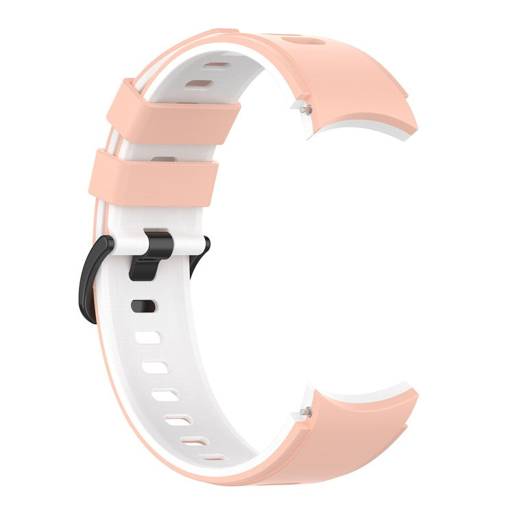 For Samsung Galaxy Watch6 40mm 44mm / Watch6 Classic 43mm 47mm / Watch 5 40mm 44mm / 5 Pro 45mm / Watch4 40mm 44mm Silicone Watch Band Dual Color Replacement Strap - Pink / White