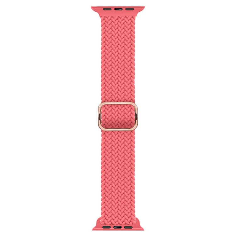 For Apple Watch Series 10 46mm / Ultra 2 Ultra 49mm /  Series 9 8 7 45mm / 6 5 4 SE (2023) SE (2022) SE 44mm / 3 2 1 42mm Stretchable Braided Watch Band Elastics Replacement Wristband - Strawberry Red